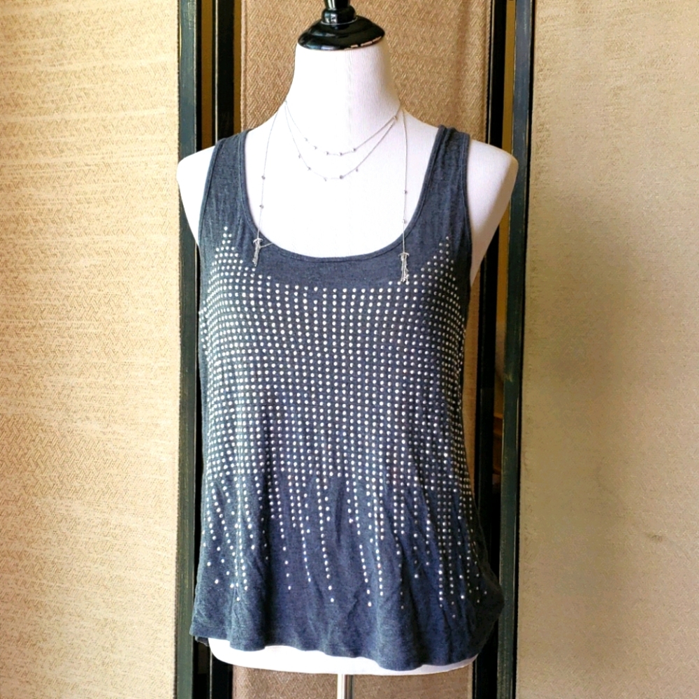 Racer back stretchy embellished tank